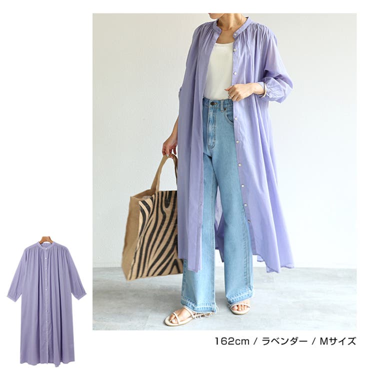 バンドカラー フレア シャツワンピース | andme | 詳細画像10 