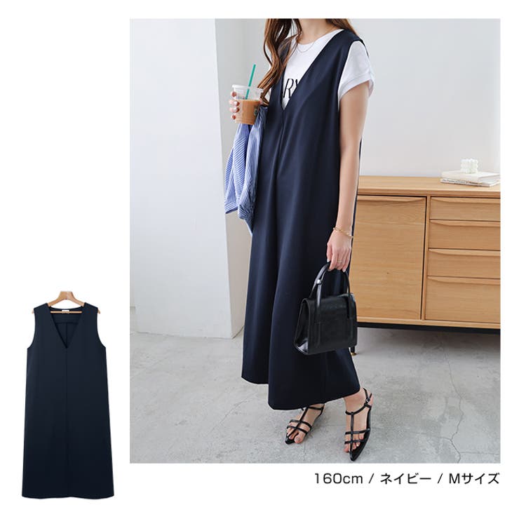 ポンチ Vネック ワンピース[品番：AZ000004051]｜andme（アンドミー）のレディースファッション通販｜SHOPLIST（ショップリスト）
