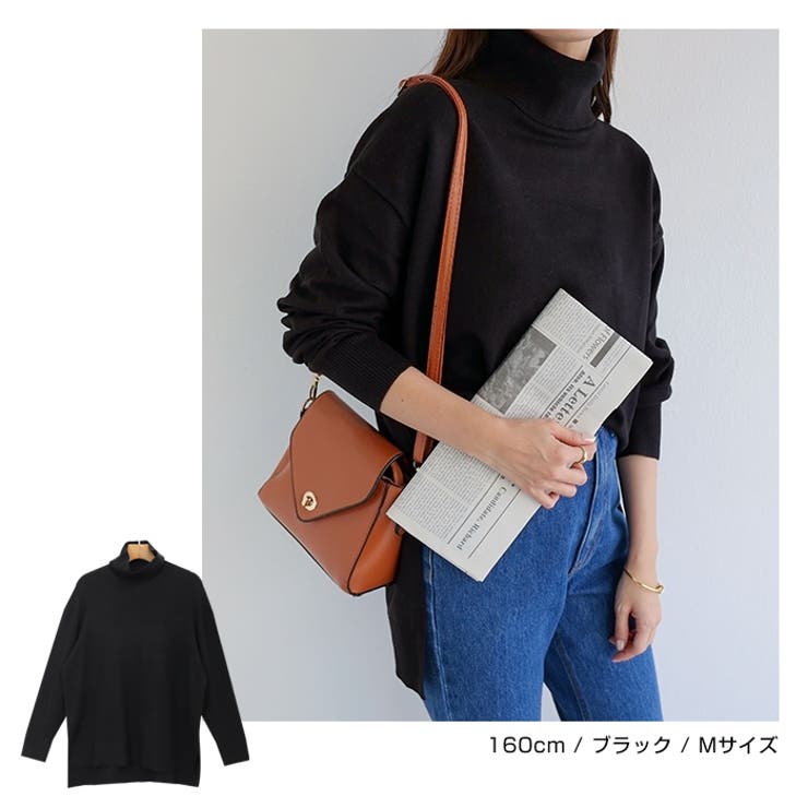 オーバーサイズ タートルネック ニット[品番：AZ000003566