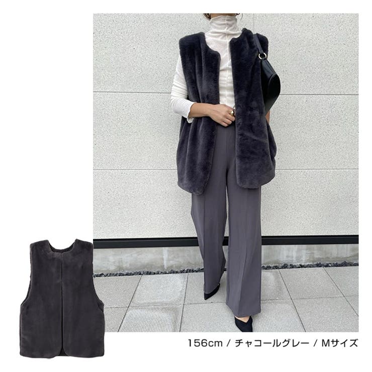 フェイクファー ベスト レディース | andme | 詳細画像13 