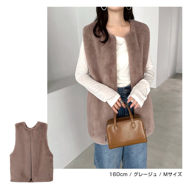 フェイクファー ベスト レディース | andme | 詳細画像6 