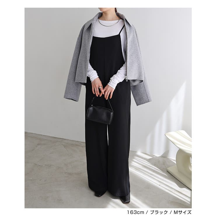 とろみ素材 スクエアネック サロペット | andme | 詳細画像11 