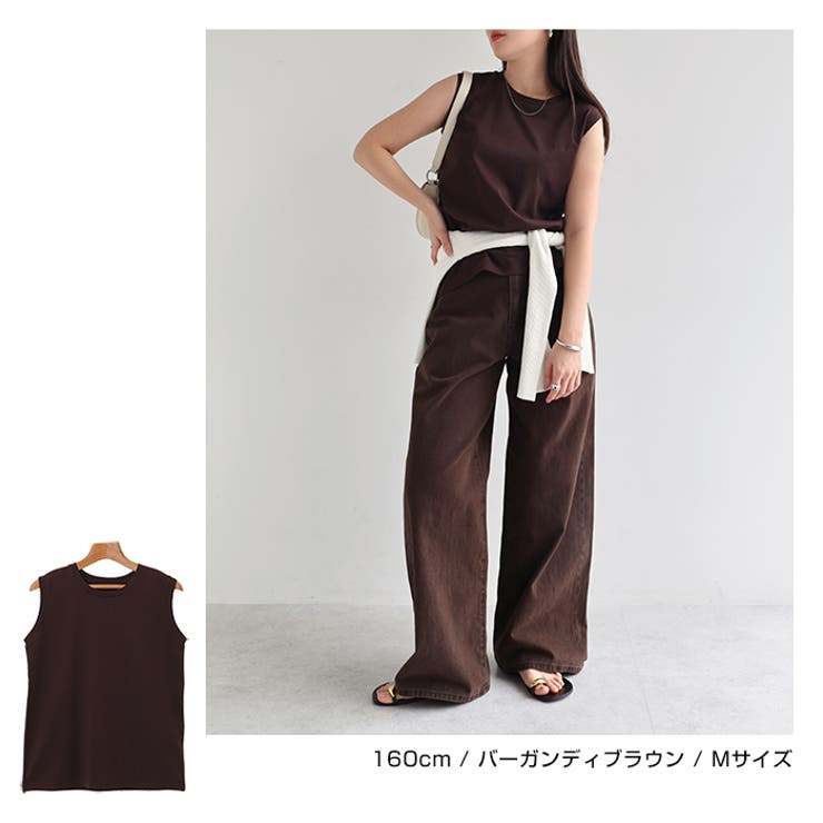 ノースリーブ コットン Tシャツ | andme | 詳細画像9 