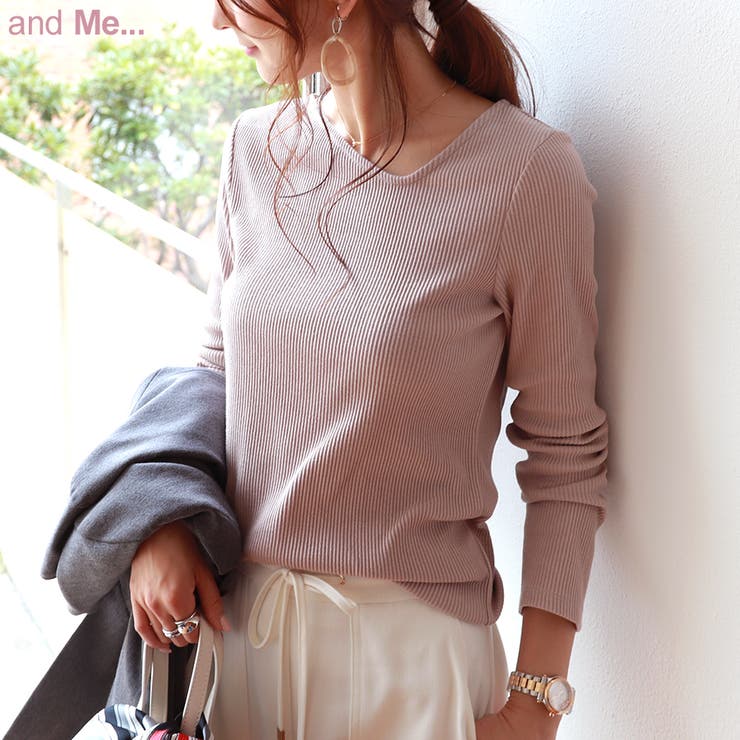 アシメネック 長袖 Tシャツ | andme | 詳細画像1 