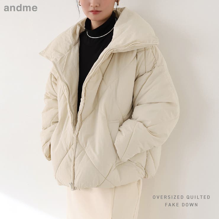 ダイヤ キルティング フェイクダウン[品番：AZ000003845]｜andme