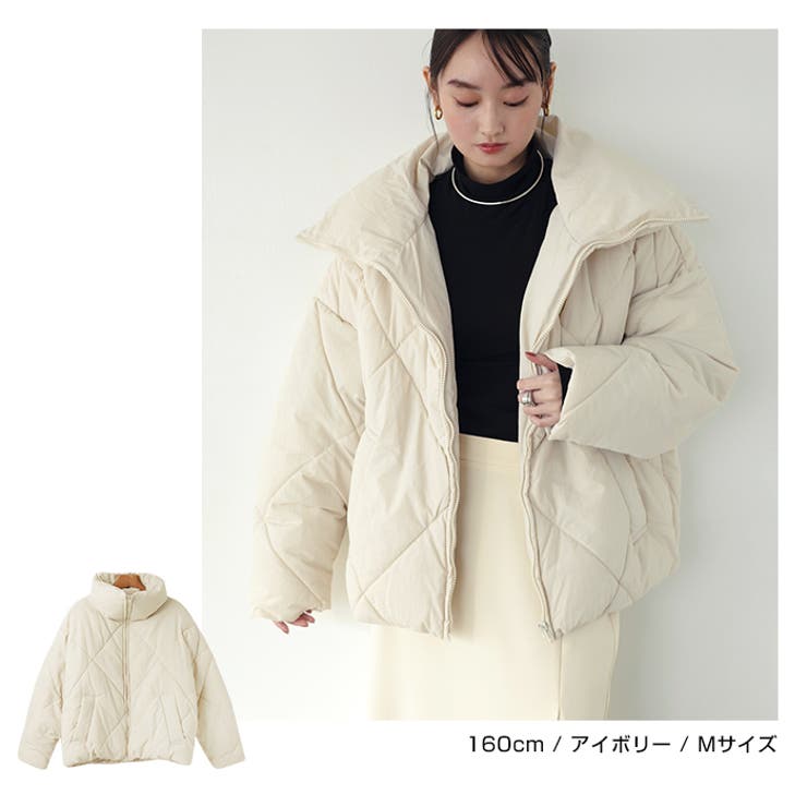 ダイヤ キルティング フェイクダウン[品番：AZ000003845]｜andme