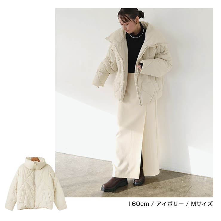 ダイヤ キルティング フェイクダウン[品番：AZ000003845]｜andme