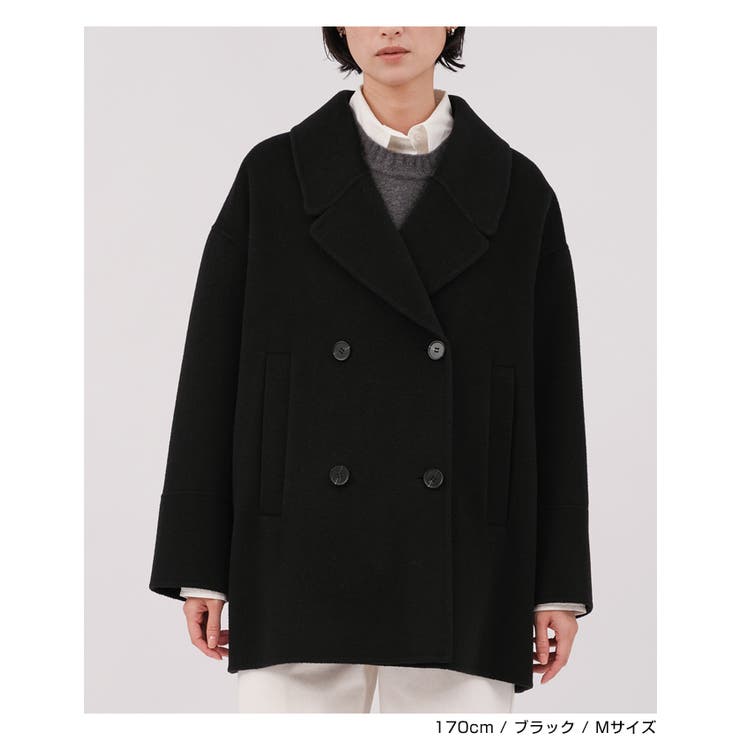 美品✨evernavy リバーピーコート M ダブルブレスト エバーネイビー evernavy エバーネイビー リバー[品番：AZ000004439]｜andme