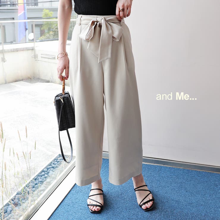 ウエストリボン クロップド 美脚ワイドパンツ 品番 Az And Me アンドミー のレディースファッション通販 Shoplist ショップリスト