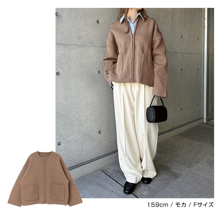 無地 ボーダー ジップ | andme | 詳細画像7 