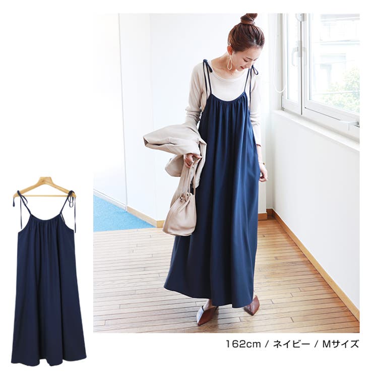 肩リボン ジョーゼット ロングワンピース | andme | 詳細画像9 