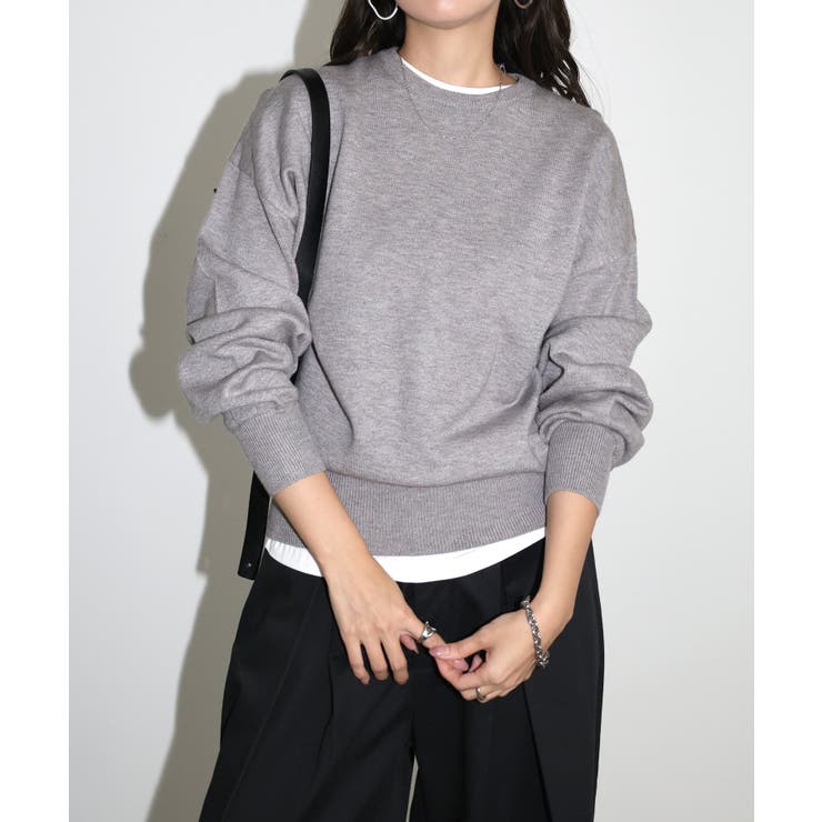 クルーネック 長袖 ニット[品番：AZ000004156]｜andme（アンドミー）の