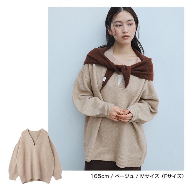 Vネック 長袖 ニット | andme | 詳細画像12 