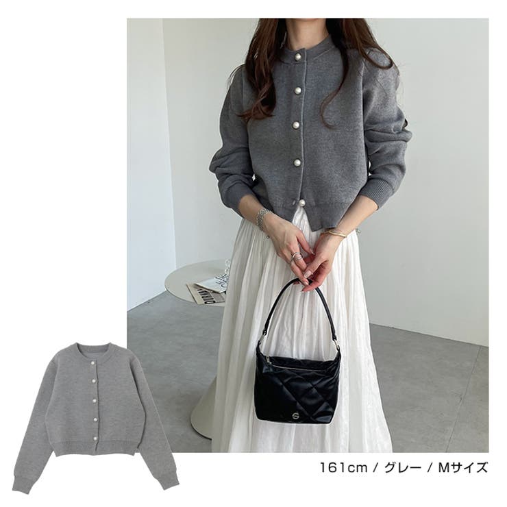 パールボタン 長袖 ニット | andme | 詳細画像11 