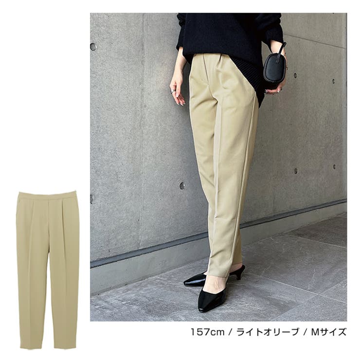 ストレッチ センタープレス テーパードパンツ | andme | 詳細画像13 