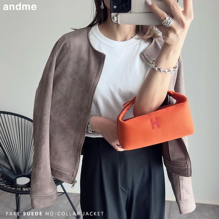 美品ノーアイディーグリーンフェイクスエード ダブルライダースジャケット※サイズ１ 美品ノーアイディーグリーンフェイクスエード ダブルライダース