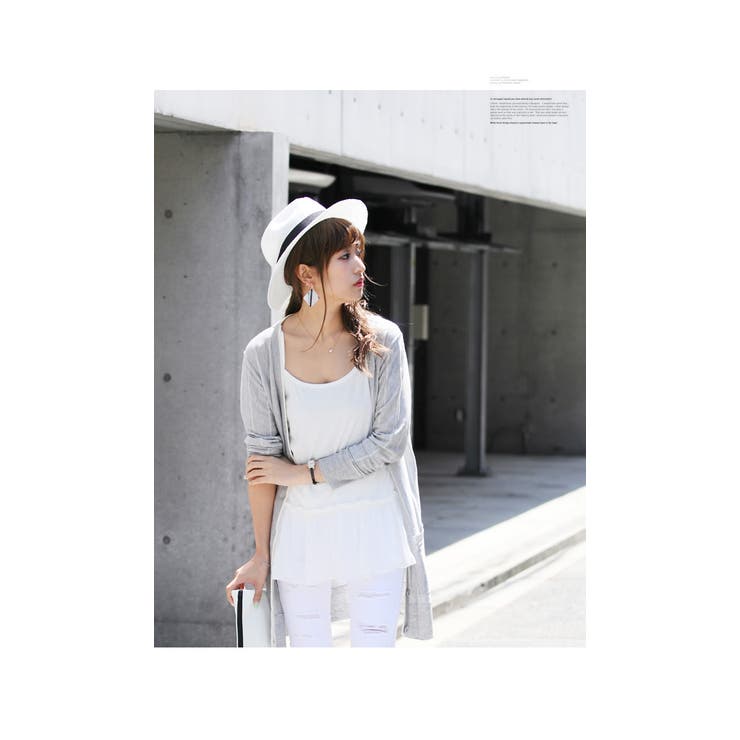 シフォン×裾フリル!!重ね着♪フリル付ロングタンクトップ