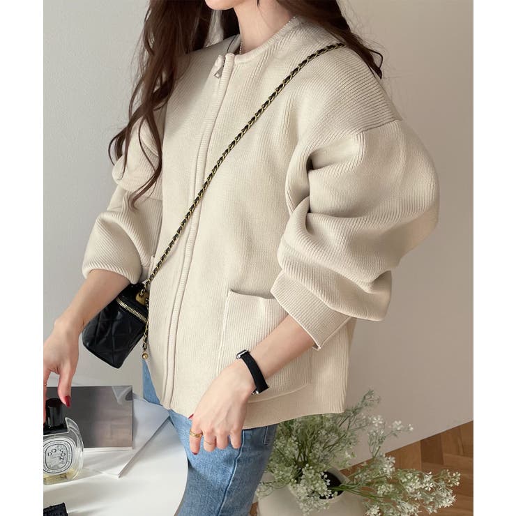 無地 ボーダー ジップ | andme | 詳細画像31 