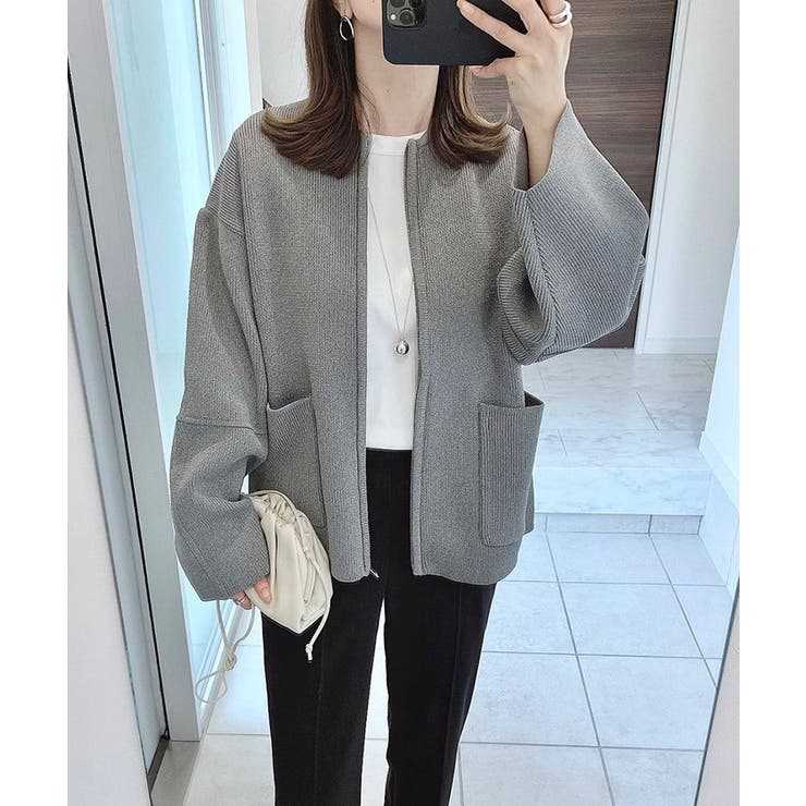 無地 ボーダー ジップ | andme | 詳細画像22 