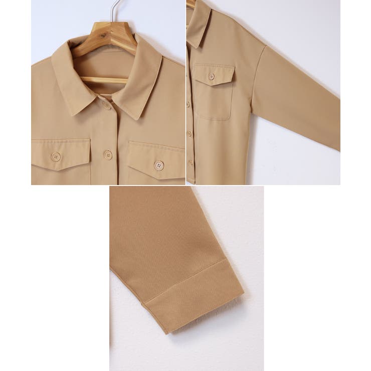 ステンカラー ストレッチ シャツジャケット[品番：AZ000002992