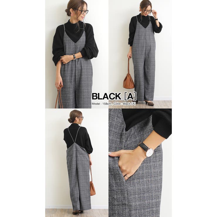 グレンチェック キャミ サロペット[品番：AZ000002414]｜andme