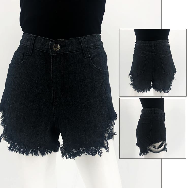 【新品未使用】ACLENTダメージデニムショートパンツ ショートパンツ レディース ダメージデニム[品番：AGCW0000125