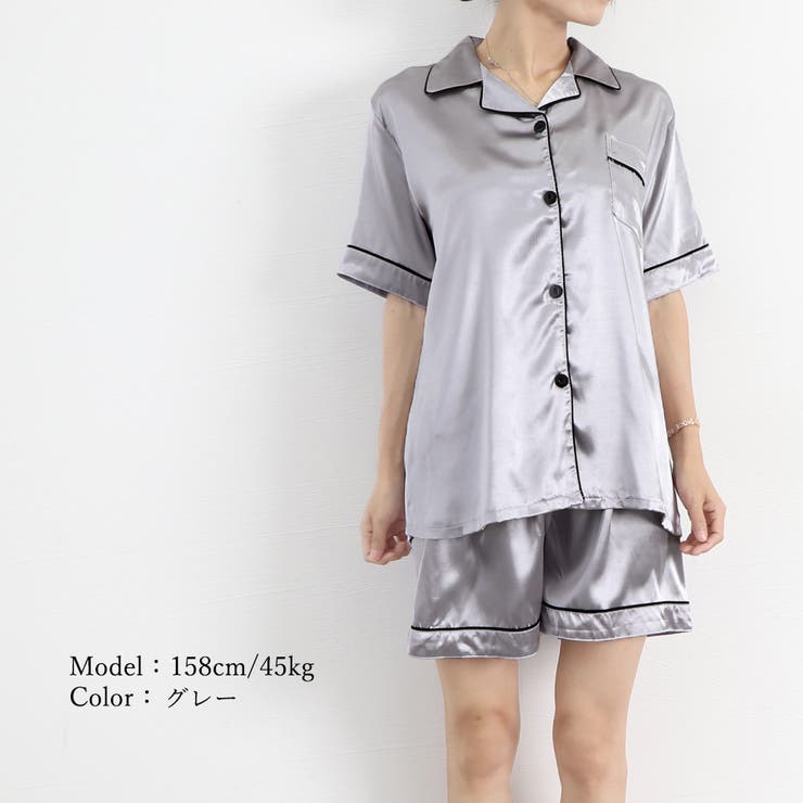 パジャマセットアップ シルク風 部屋着 | SUNSHINE CLOSET | 詳細画像15 