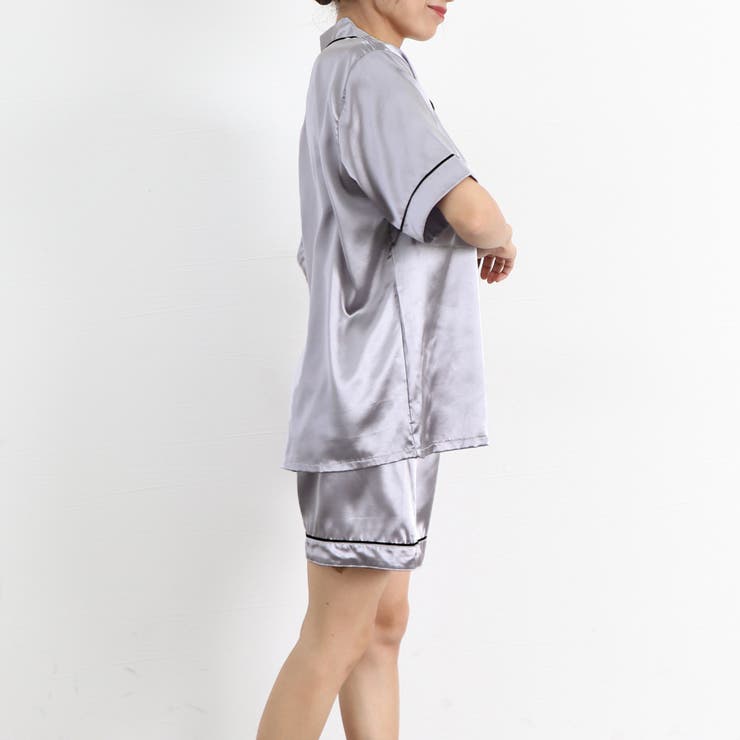 パジャマセットアップ シルク風 部屋着 | SUNSHINE CLOSET | 詳細画像16 