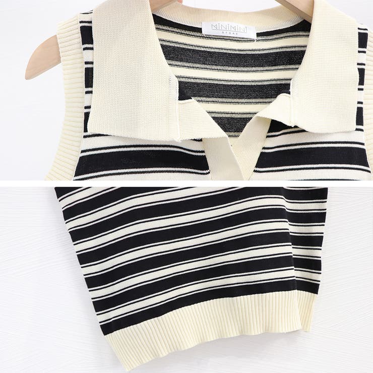 サマーニットトップス ノースリーブ 夏服[品番：AGCW0004539