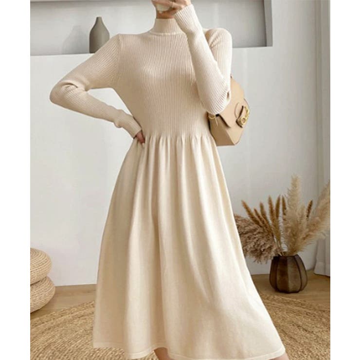 ミドル丈ニットワンピースハイネックワンピ | SUNSHINE CLOSET | 詳細画像10 