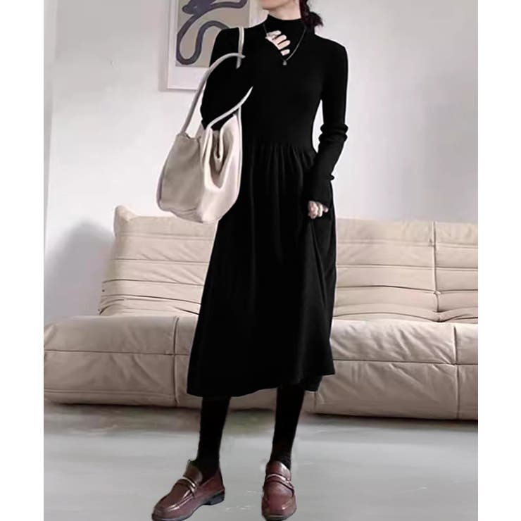 ミドル丈ニットワンピースハイネックワンピ | SUNSHINE CLOSET | 詳細画像11 