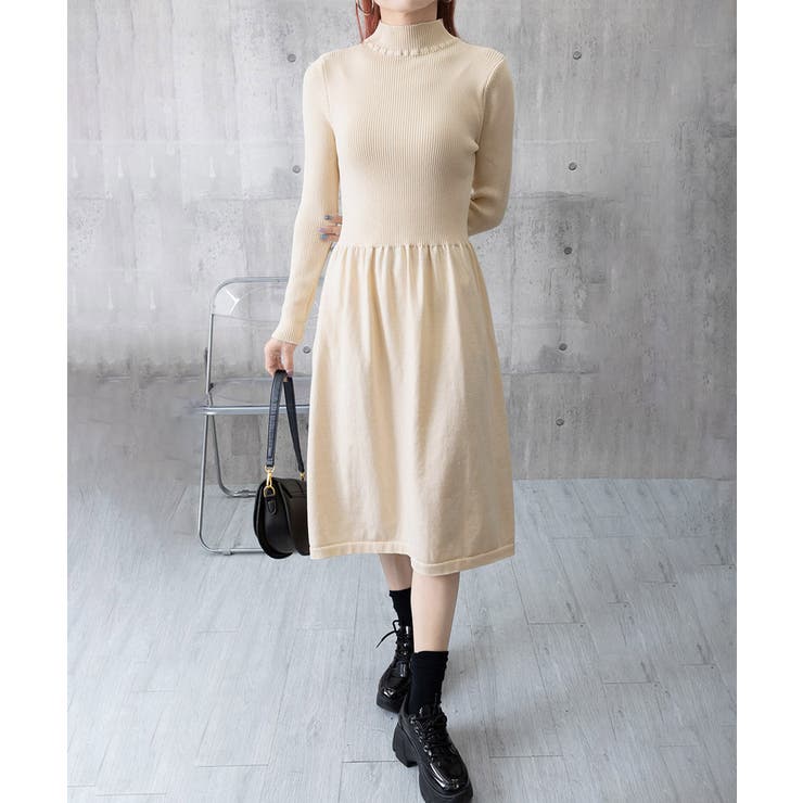 ミドル丈ニットワンピースハイネックワンピ | SUNSHINE CLOSET | 詳細画像14 