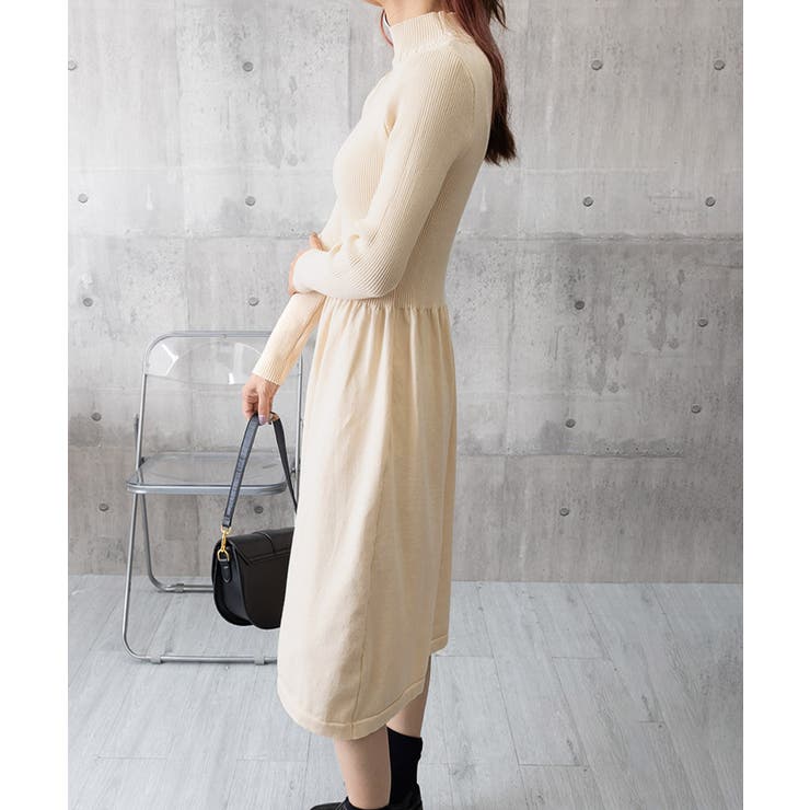 ミドル丈ニットワンピースハイネックワンピ | SUNSHINE CLOSET | 詳細画像15 