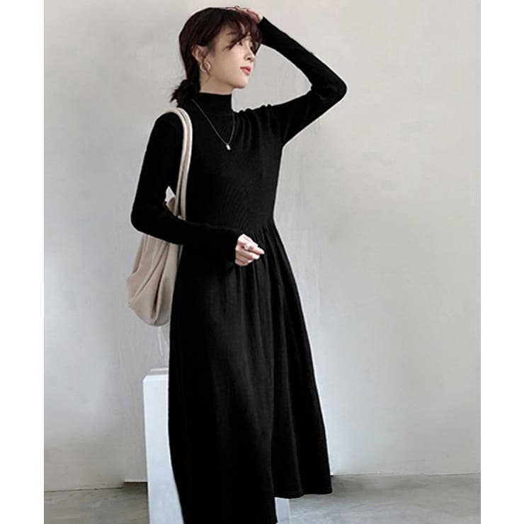 ミドル丈ニットワンピースハイネックワンピ | SUNSHINE CLOSET | 詳細画像2 