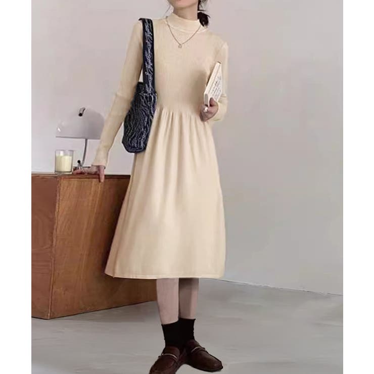 ミドル丈ニットワンピースハイネックワンピ | SUNSHINE CLOSET | 詳細画像4 