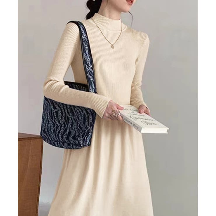 ミドル丈ニットワンピースハイネックワンピ | SUNSHINE CLOSET | 詳細画像5 