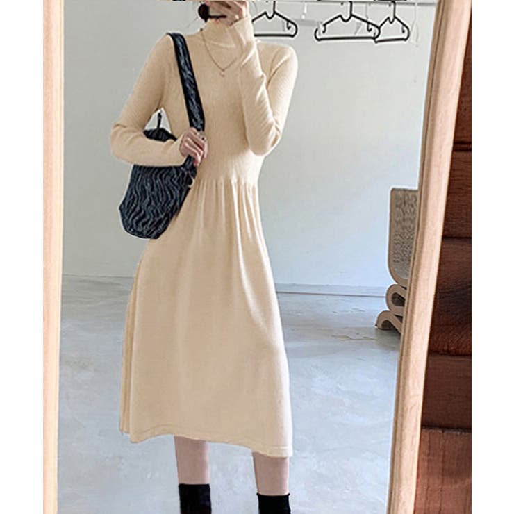 ミドル丈ニットワンピースハイネックワンピ | SUNSHINE CLOSET | 詳細画像8 