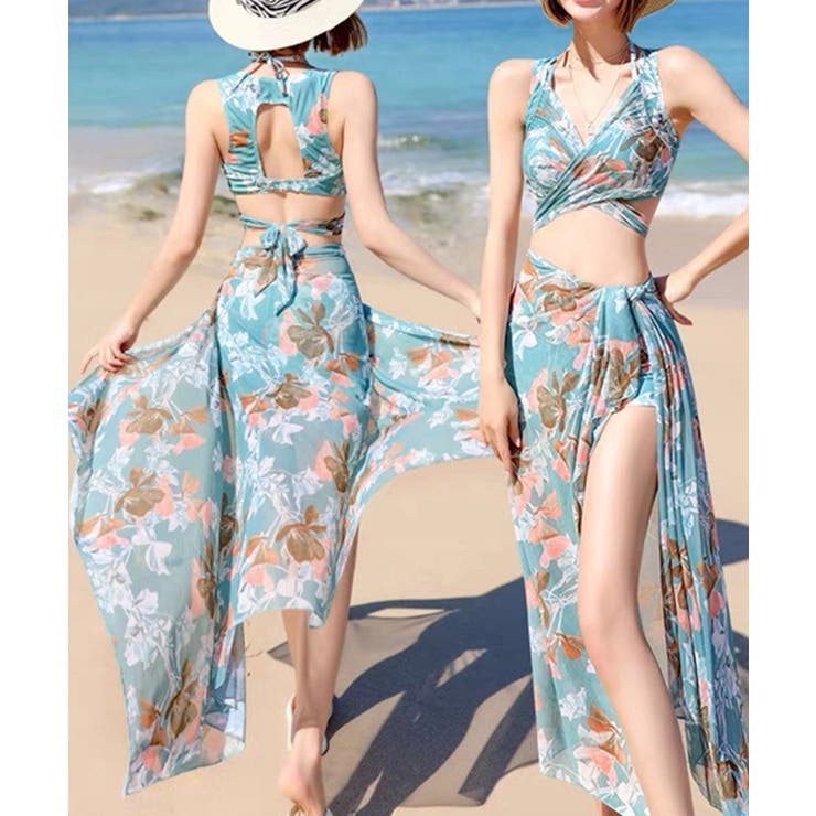 タンキニ 水着3点セットパレオ付き 韓国 | SUNSHINE CLOSET | 詳細画像5 