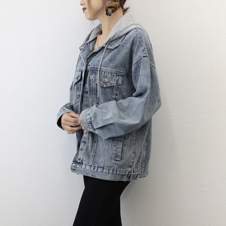 韓国デニムジャケット フード付き 大きい | SUNSHINE CLOSET | 詳細画像14 
