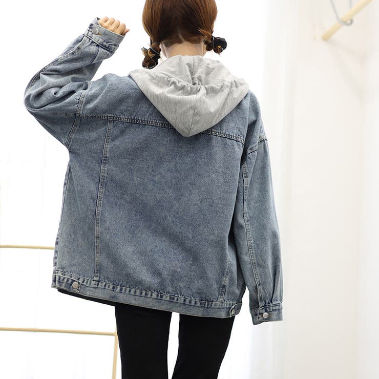 韓国デニムジャケット フード付き 大きい | SUNSHINE CLOSET | 詳細画像15 