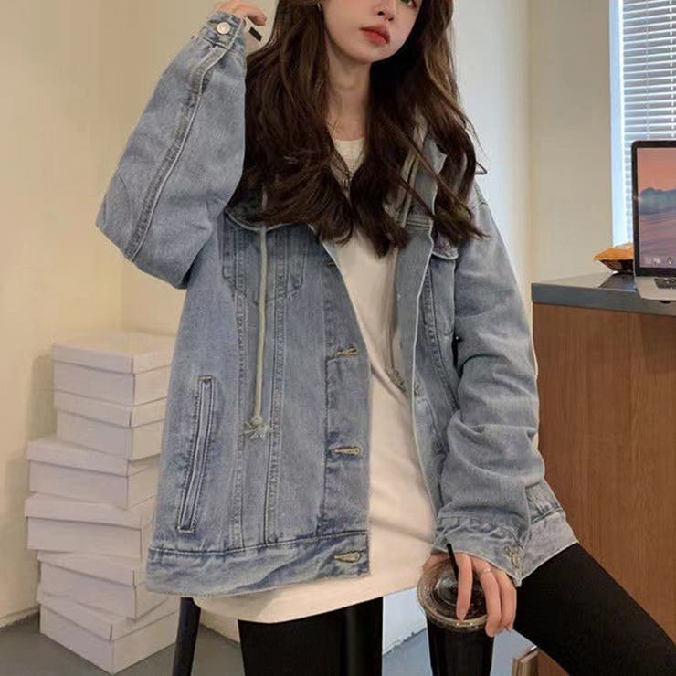 韓国デニムジャケット フード付き 大きい | SUNSHINE CLOSET | 詳細画像5 