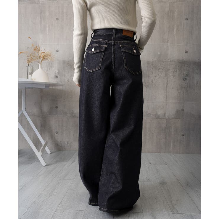 ワイドデニムパンツ ハイウエストジーンズ | SUNSHINE CLOSET | 詳細画像14 