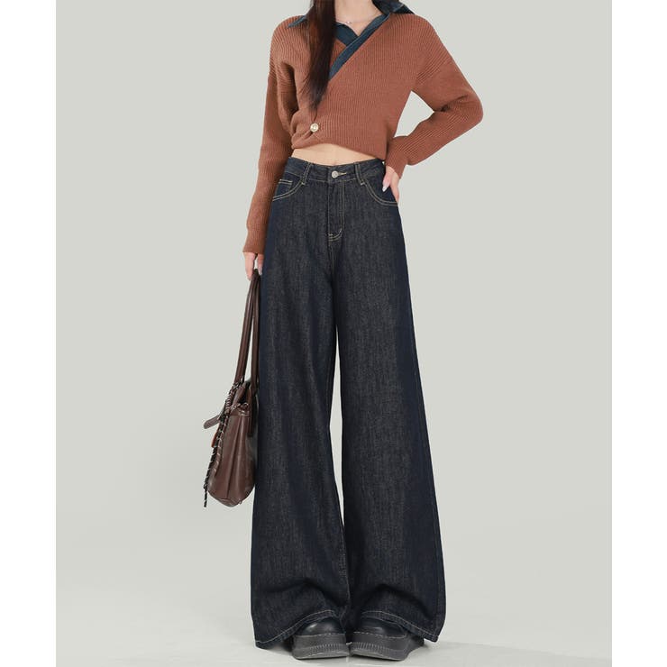 ワイドデニムパンツ ハイウエストジーンズ | SUNSHINE CLOSET | 詳細画像2 