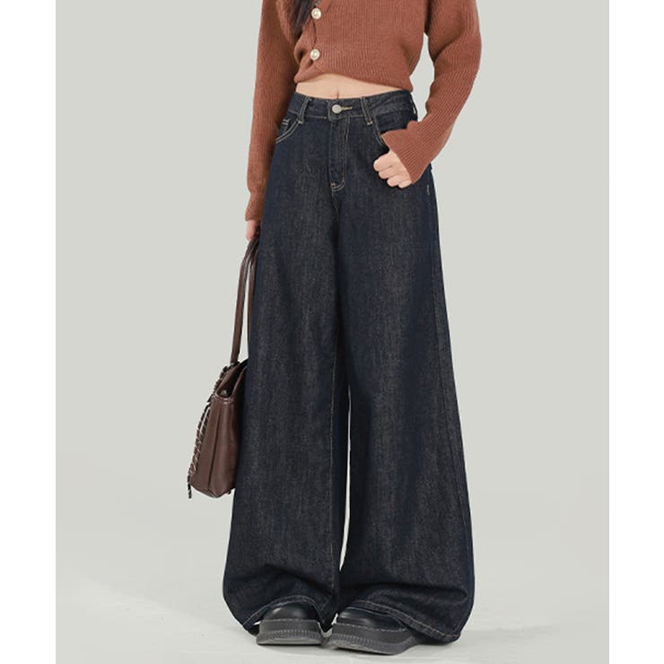 ワイドデニムパンツ ハイウエストジーンズ | SUNSHINE CLOSET | 詳細画像4 