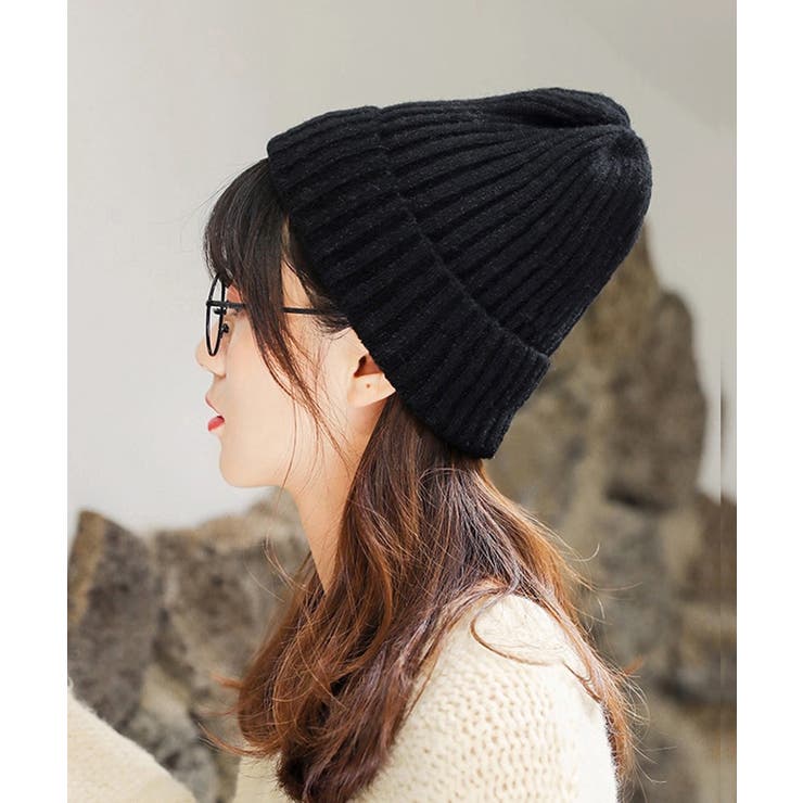 リブニット帽秋冬 シンプルニットビーニー | SUNSHINE CLOSET | 詳細画像1 