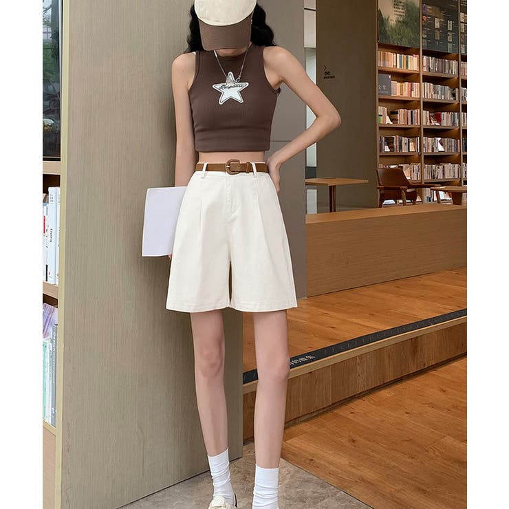 ベルト付きショートパンツ タック入り夏服 | SUNSHINE CLOSET | 詳細画像3 