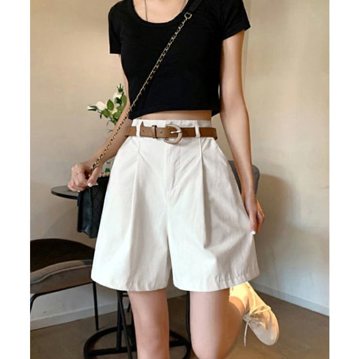 ベルト付きショートパンツ タック入り夏服 | SUNSHINE CLOSET | 詳細画像4 