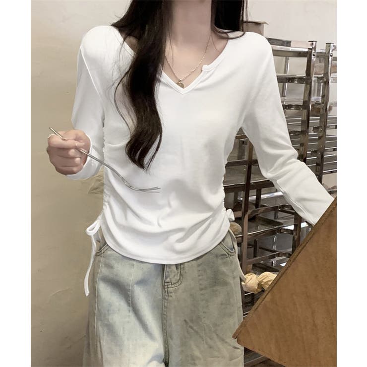サイドドローストリングTシャツキーネック | SUNSHINE CLOSET | 詳細画像5 