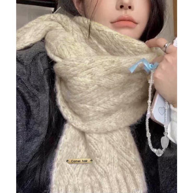 カシミアタッチニットマフラー 暖かい秋冬 | SUNSHINE CLOSET | 詳細画像8 