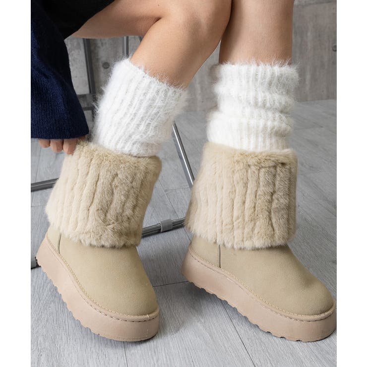 厚底ムートンブーツベルト付き裏起毛ブーツ | SUNSHINE CLOSET | 詳細画像15 